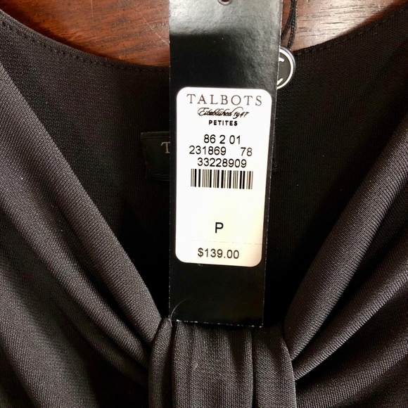 TALBOTS PETITE BLACK DRESS WITH KNOT DETAIL - Picture 6 of 6